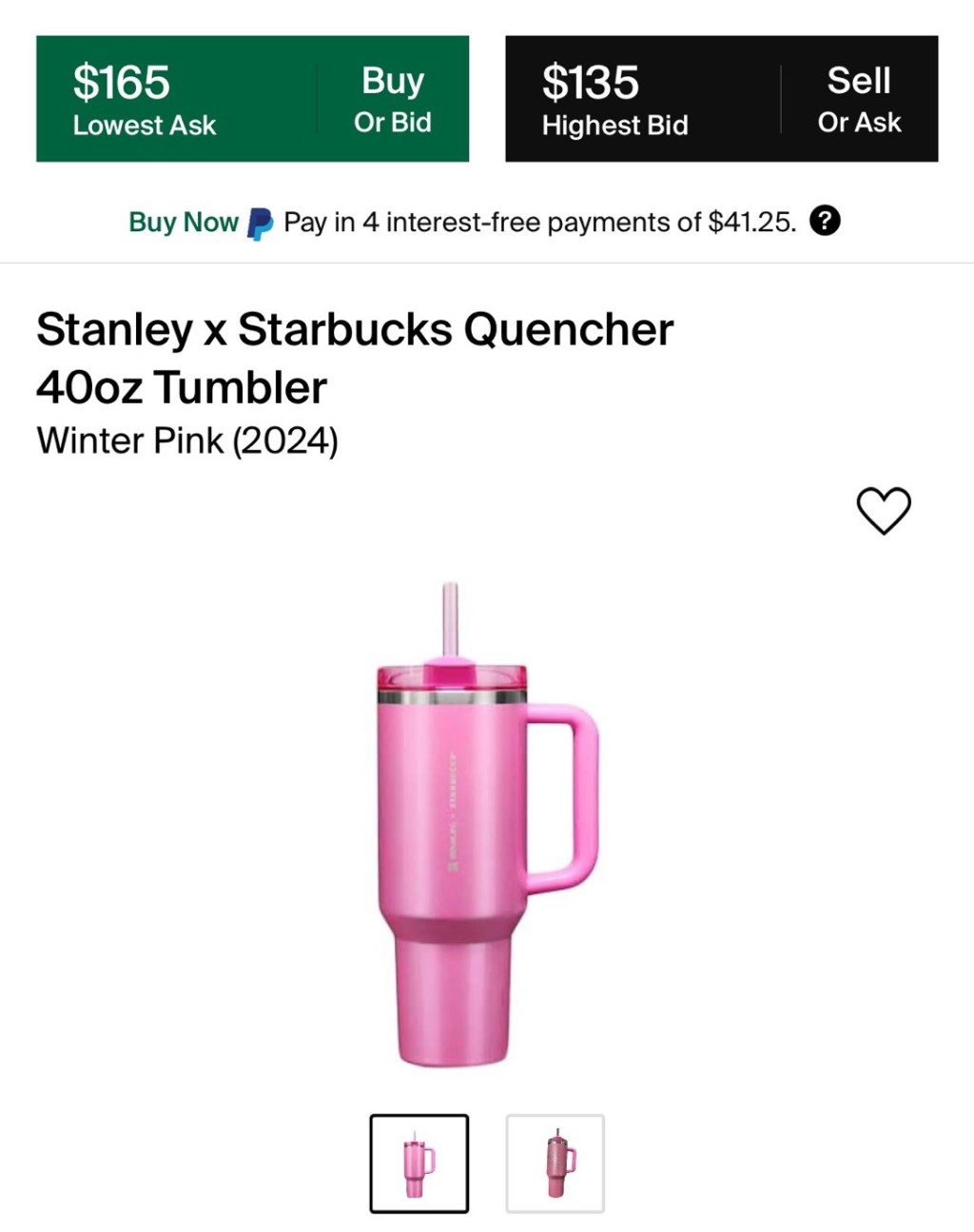 「冬季粉红」Stanley在某平台已升值2倍。 X