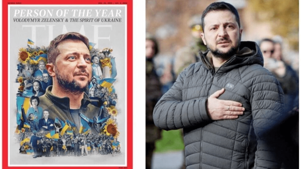 澤連斯基和烏克蘭精神當選《時代》雜誌2022年度風雲人物。
