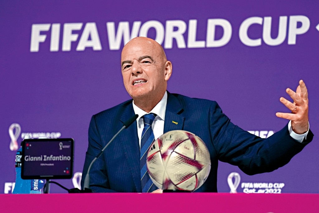 FIFA主席恩芬天奴。 美聯社