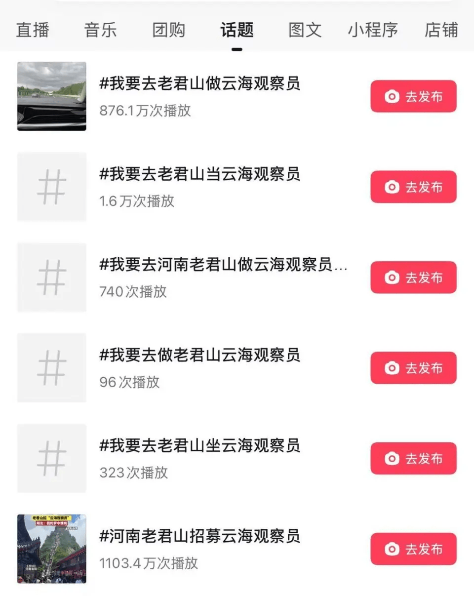 抖音上相關話題的視頻。