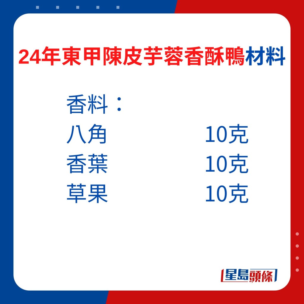 香料令鴨肉更加惹味。