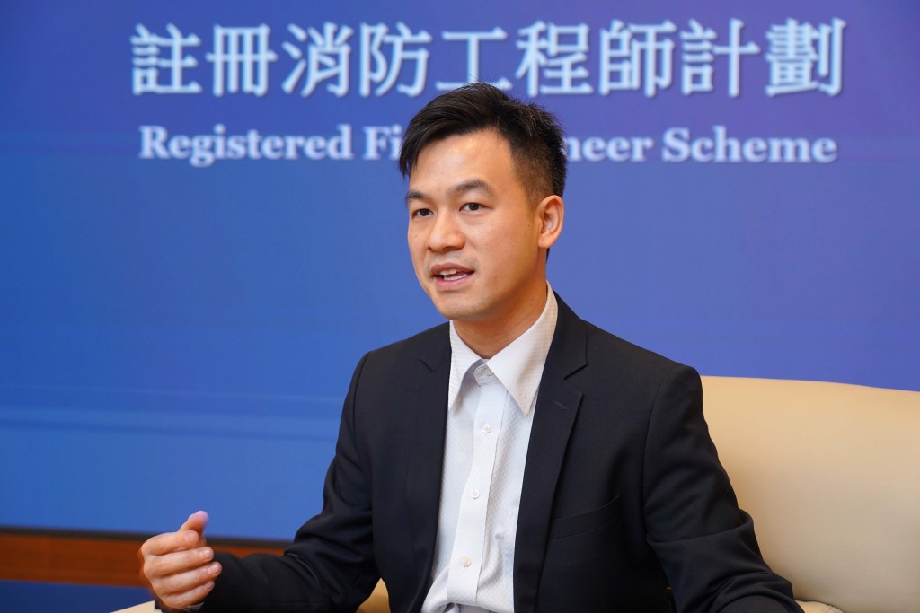 香港理工大學建築環境及能源工程學系助理教授袁震然指出，業界及學術界對「註冊消防工程師計劃」的實施表示十分歡迎。 葉偉豪攝