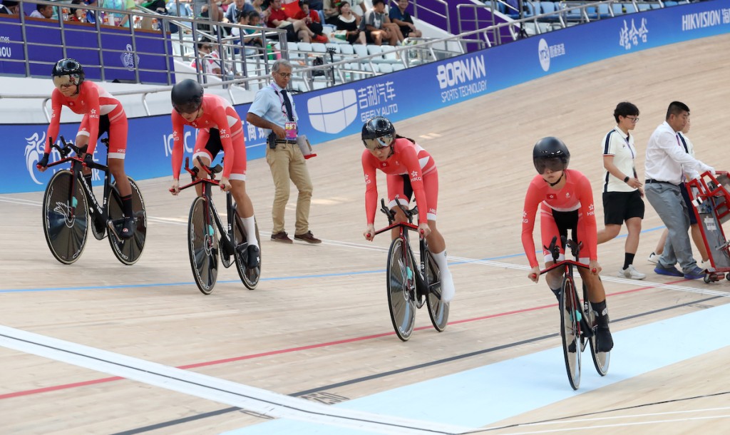 杭州亞運場地單車項目今日在淳安界首體育中心自行車館舉行第二日賽事。港協暨奧委會