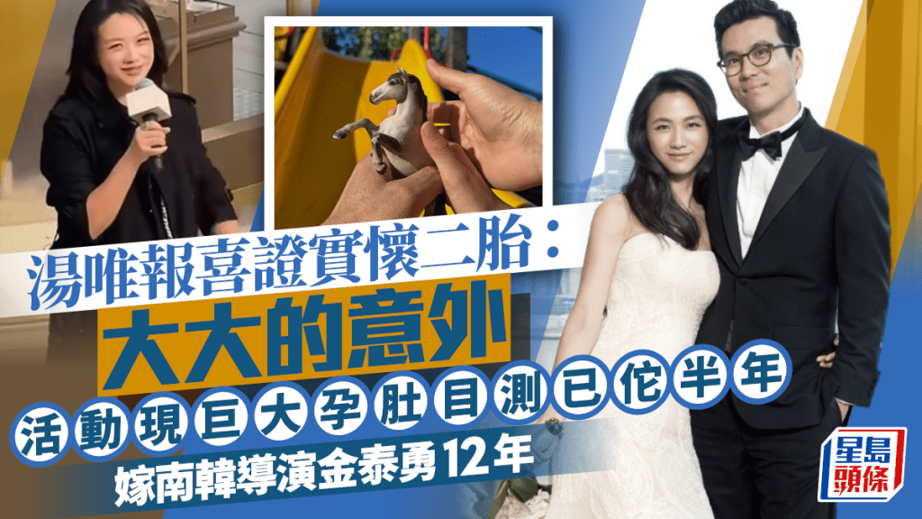 湯唯報喜證實懷二胎：大大的意外  活動現巨大孕肚目測已佗半年  嫁南韓導演金泰勇12年