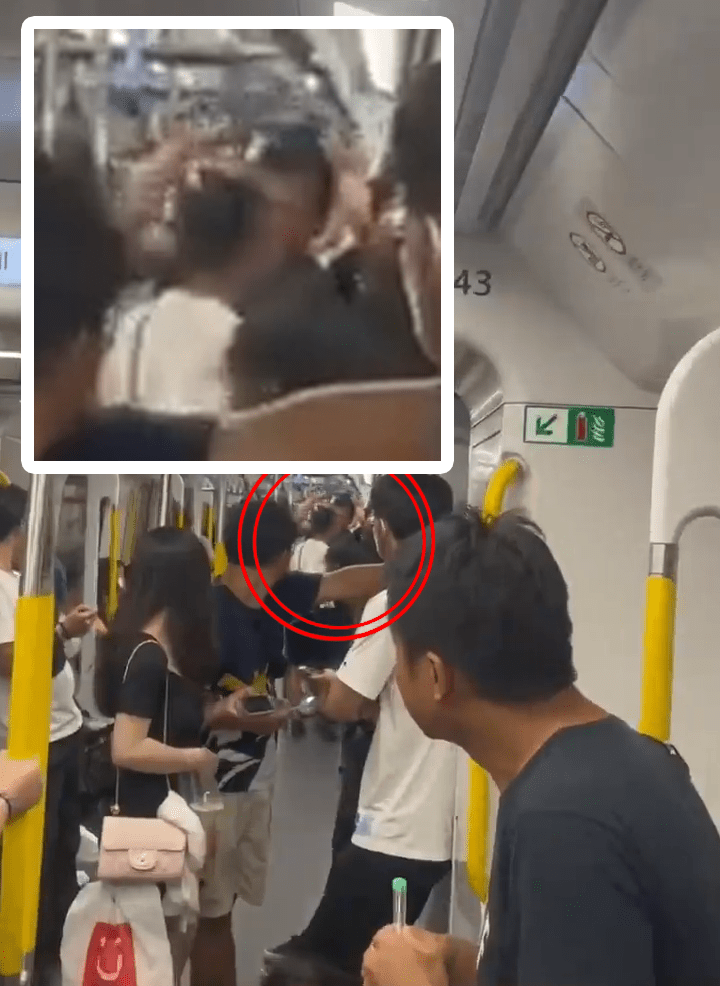 事发在港铁东铁线太和站，晚上11时左右。当时一名白衣男与男衣男冲突。当时车厢挤满乘客。