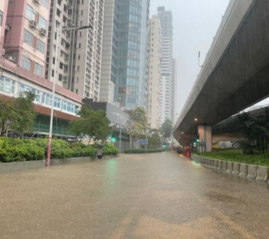 干諾道西水浸。網圖