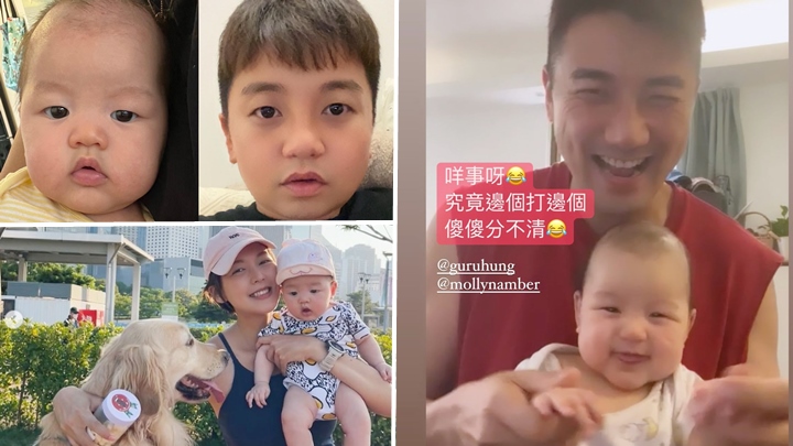 洪永城孖餅印囡囡Amber合照,老婆梁諾妍話傻傻分不清。