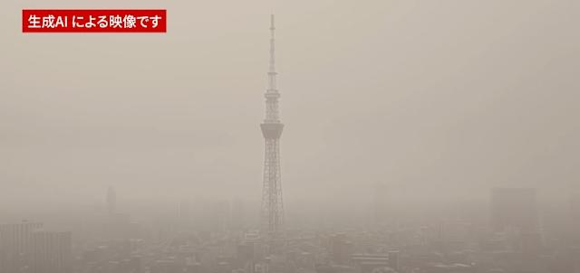 火山灰覆蓋首都上空。东京都总务局YouTube频道