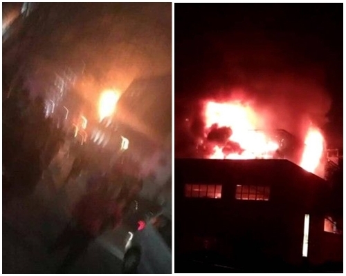 現場曾傳出爆炸聲，火場面積約200平方米。網圖