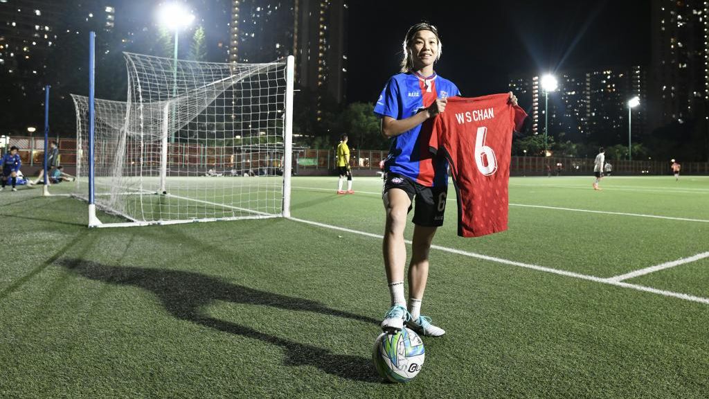 香港女子足球員陳詠詩告別22年港隊生涯。　何君健攝