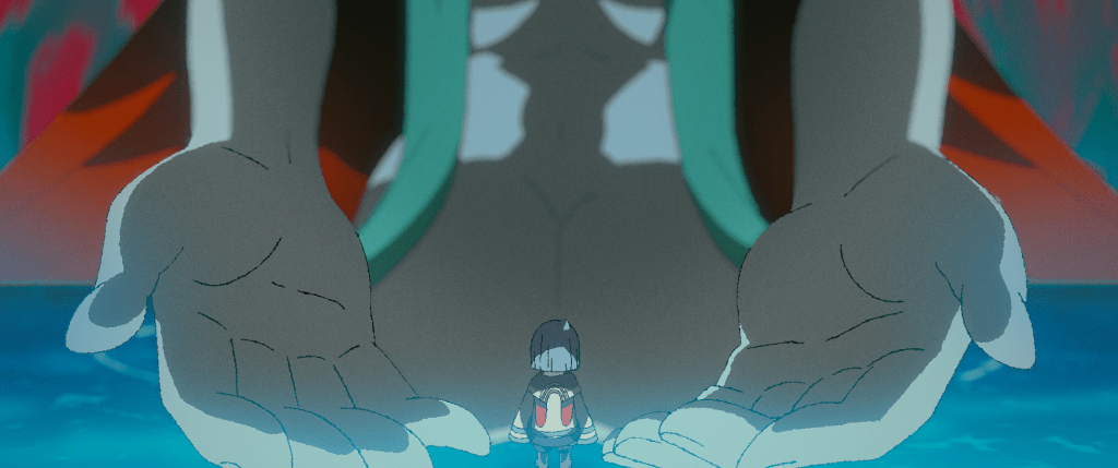 巨大化的天女,透過祝福化解怨恨。 巨大化的天女,透過祝福化解怨恨。