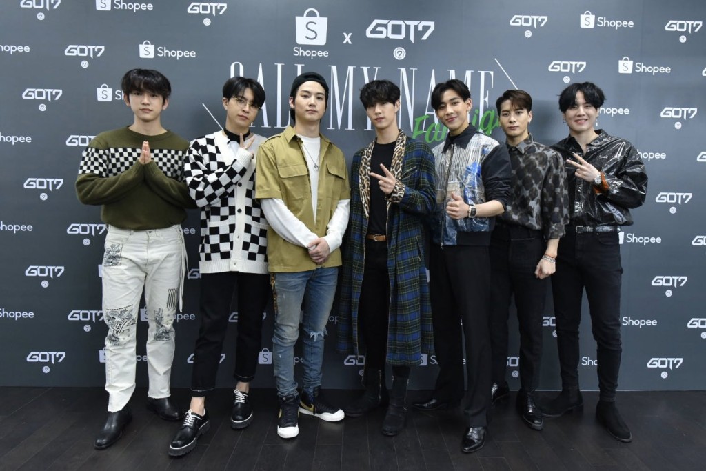 王嘉爾(右二)以組合GOT7成員身份於韓國出道。 王嘉爾(右二)以組合GOT7成員身份於韓國出道。