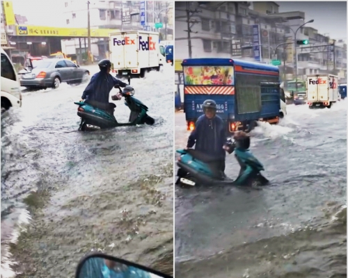 南台灣暴雨成澤國。爆料公社圖片