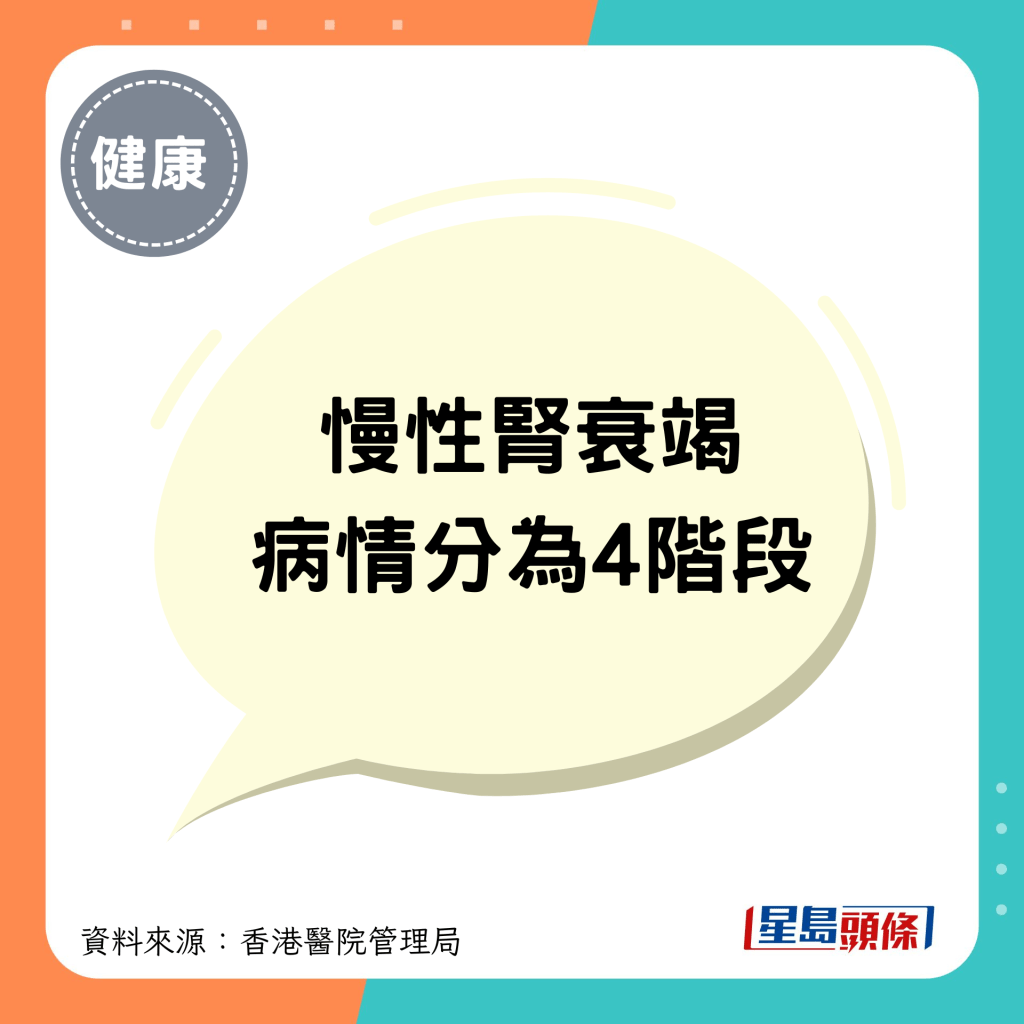 慢性肾衰竭病情可分为4大阶段