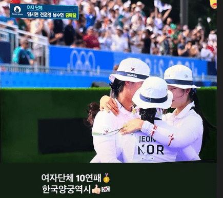 韩国射箭女团。