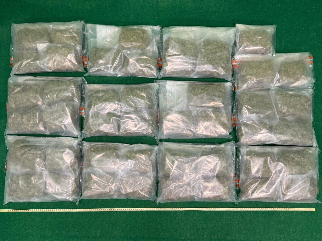 第二宗案件中檢獲的懷疑大麻花。政府新聞處圖片
