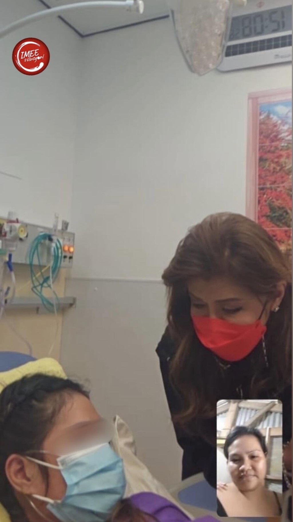 菲律賓參議員Imee R. Marcos到聯合醫院探望Rhodora。fb「Imee R. Marcos」圖片