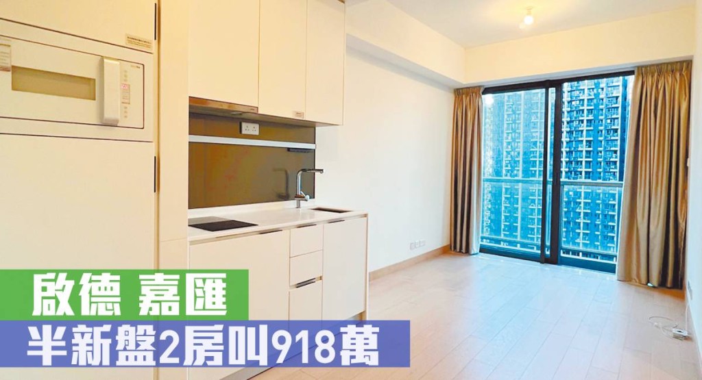 啟德嘉匯9座中層B室,實用面積447方呎,最新叫價918萬元。