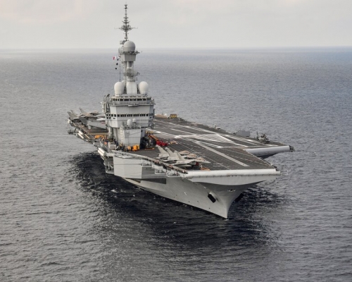 法國航空母艦戴高樂號。 AP