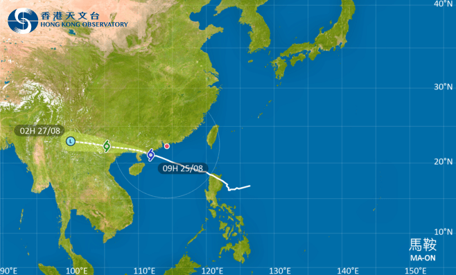 隨著馬鞍遠離香港，本港普遍風力將逐漸減弱。天文台圖片
