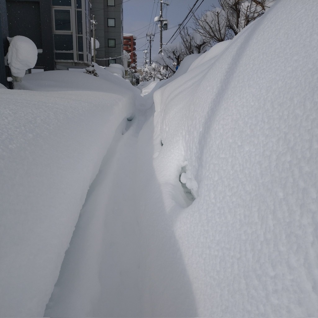 青森地區遭遇世紀大雪，積雪高度超過一個成人身高。X@Omoidenorekishi
