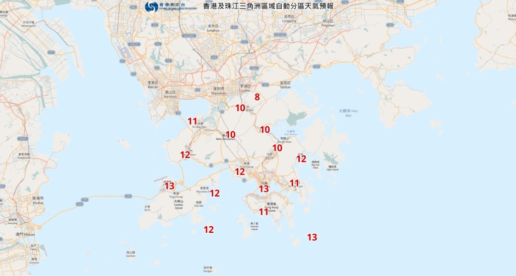 根據「自動分區天氣預報」，年初一凌晨新界多區屆時仍會達寒冷水平。