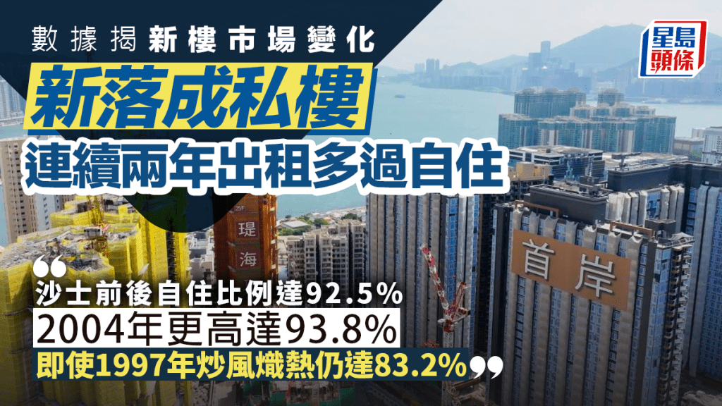 數據揭示新樓市場變化 新落成私樓連續兩年出租多過自住｜陳永傑