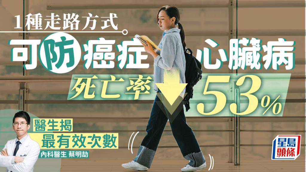 延壽運動｜1種走路方式減53%死亡率 防癌症心臟病 醫生揭最有效次數