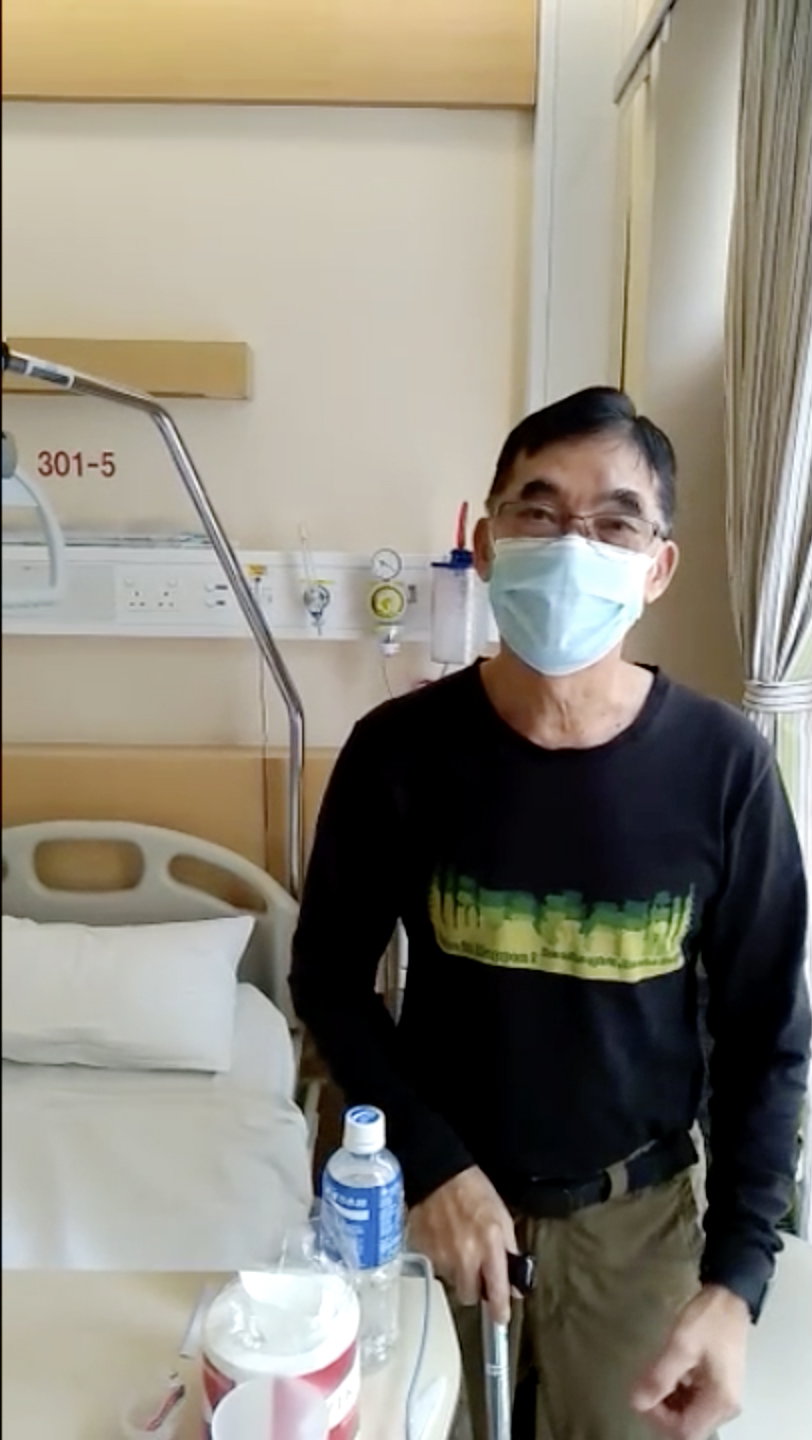 郭炳基指手術令他重拾有質素的生活。相片由寶血醫院（明愛）提供