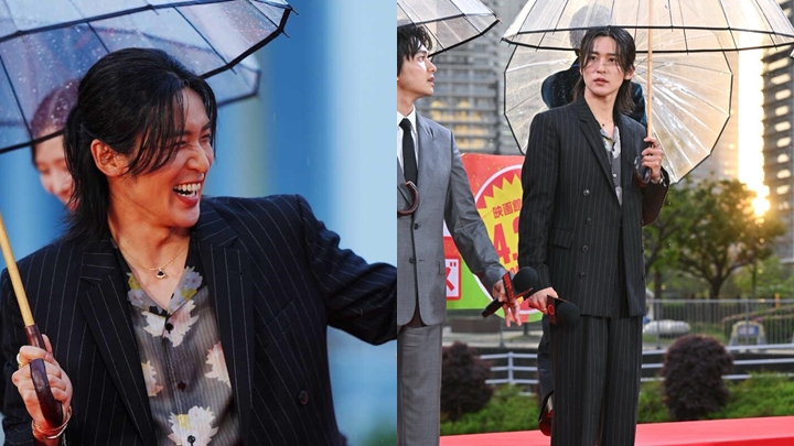 目黑蓮為《幕府將軍》留長髮 雨中現身首映獲380粉絲撐傘應援目黑蓮為《幕府將軍》留長髮 雨中現身首映獲380粉絲撐傘應援。