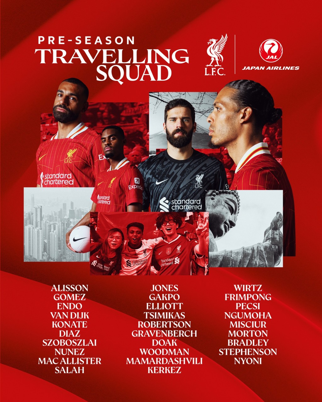 利物浦訪港大軍一行29人,可謂精銳盡出。FB:Liverpool FC 利物浦訪港大軍一行29人,可謂精銳盡出。FB:Liverpool FC