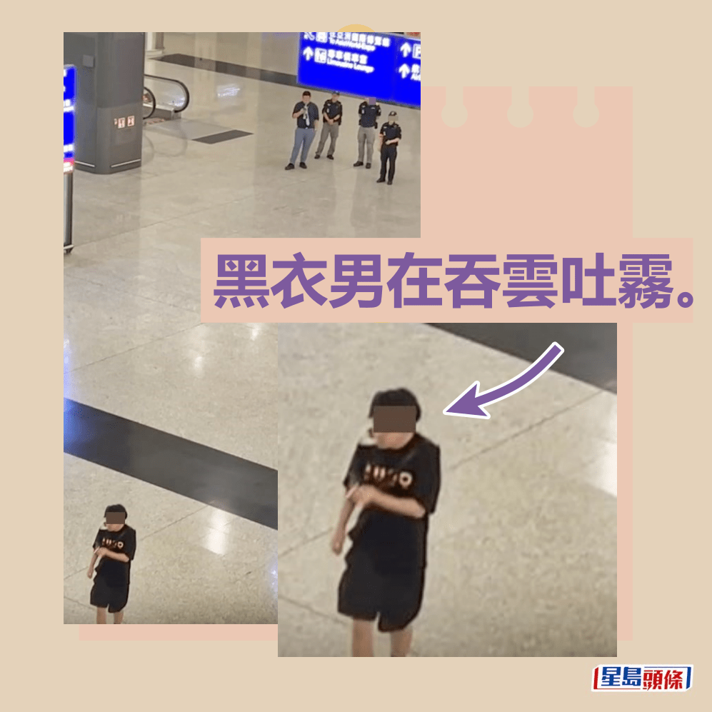 黑衣男在吞雲吐霧。Threads截圖 黑衣男在吞雲吐霧。Threads截圖