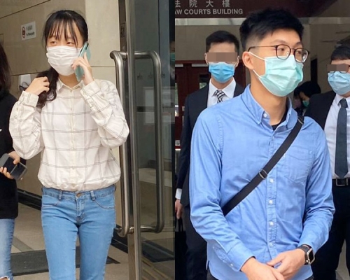 被告何善妤(左);被告林晉延(右)。 張旭珊攝