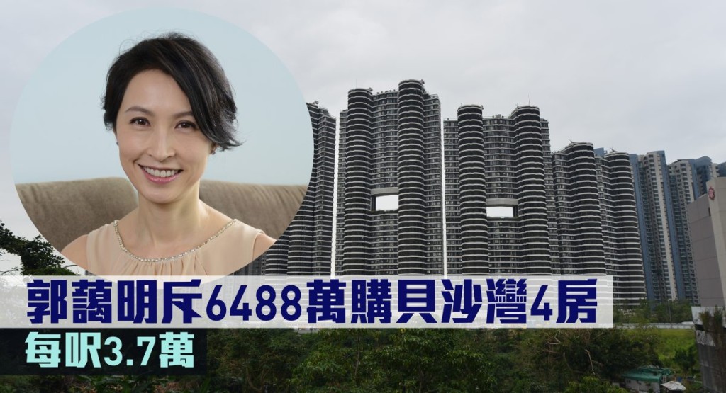 郭藹明斥6488萬購貝沙灣4房,每呎3.7萬。