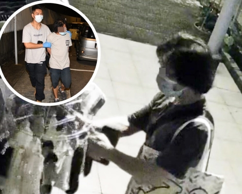 「天眼」於9月8日拍到犯案經過。小圖右為被捕男子。