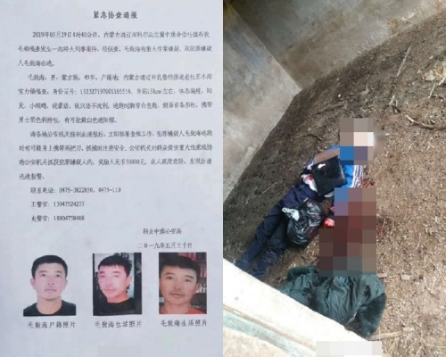毛男在事發後疑因畏罪而自殺身亡。網圖