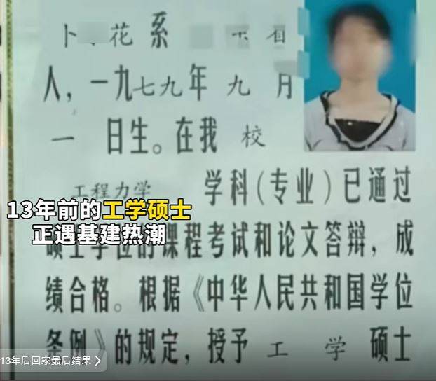 卜某的硕士证书。