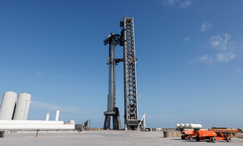 火箭「星艦」，是史上最大型火箭。(路透社)