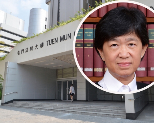 4人在屯門法院被判接受1年感化令;小圖為裁判官水佳麗。 資料圖片