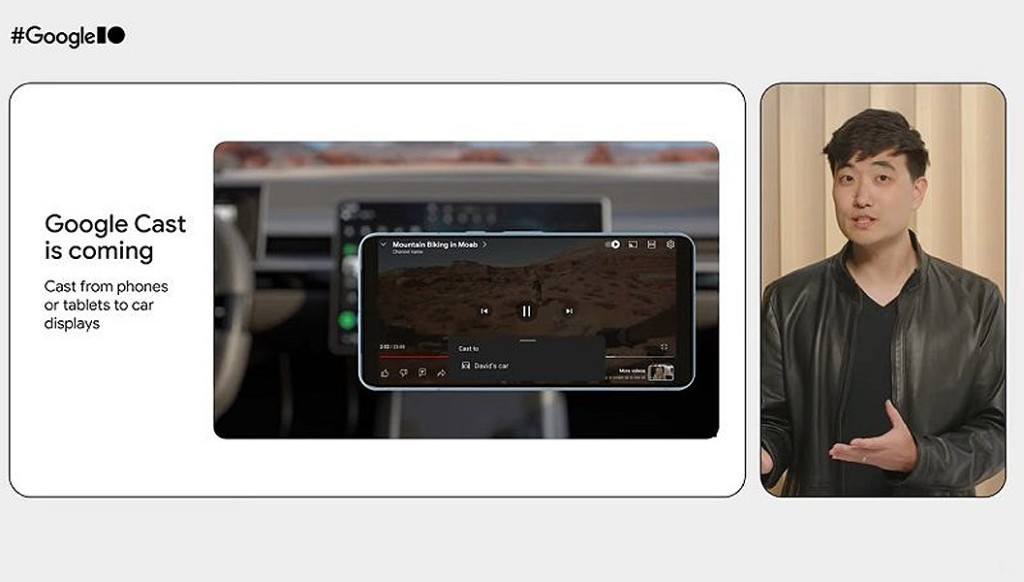 Google在年度開發者大會宣布，將為原生Android Auto的車載系統帶來Google Cast螢幕投影功能。