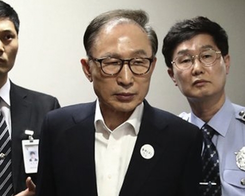 南韓前總統李明博。AP資料圖片