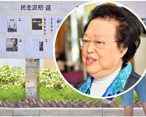 譚惠珠（小圖）指原本港區國安法於7月1日通過後停止初選計畫便沒事。資料圖片