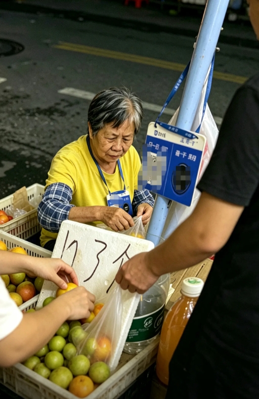 網上流傳據信是「梅姨」在廣州推車擺攤的影像。 抖音 網上流傳據信是「梅姨」在廣州推車擺攤的影像。 抖音