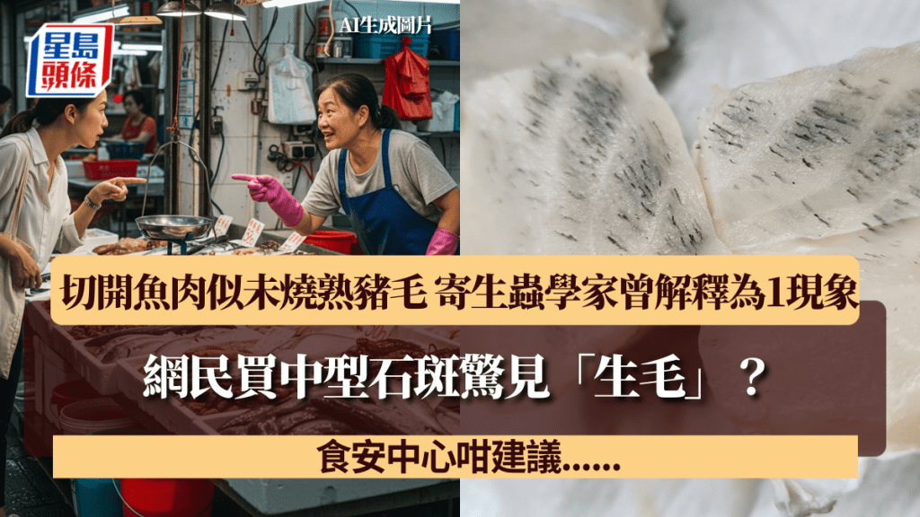 網民買中型石斑驚見「生毛」?切開魚肉似未燒熟豬毛 寄生蟲學家曾解釋為1現象 食安中心咁建議......
