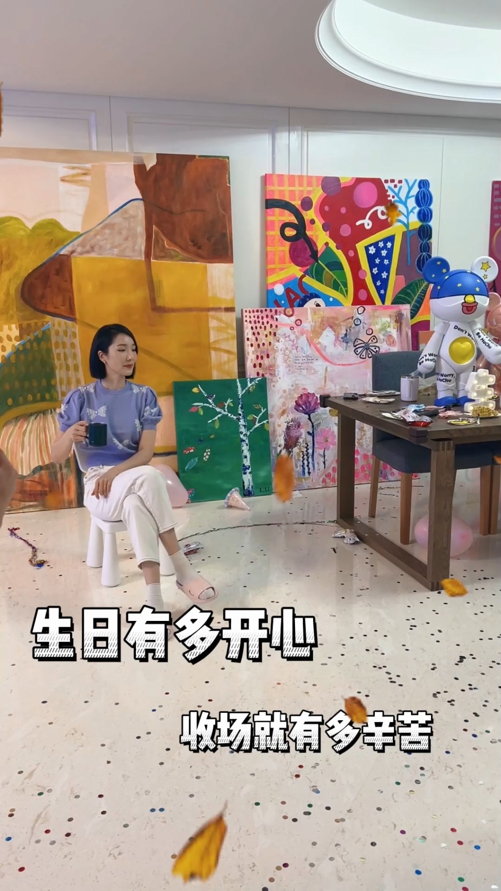 李亞男與王祖藍家中的油畫，其實是出自李亞男之手！