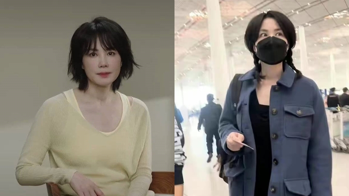 王菲近日從巴黎返內地，被網民在機場捕獲。
