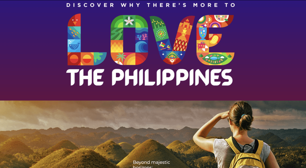 菲律賓政府由6月27日起推出主題為《愛上菲律賓》（Love The Philippines）的旅遊宣傳活動。圖為該宣傳活動網頁。