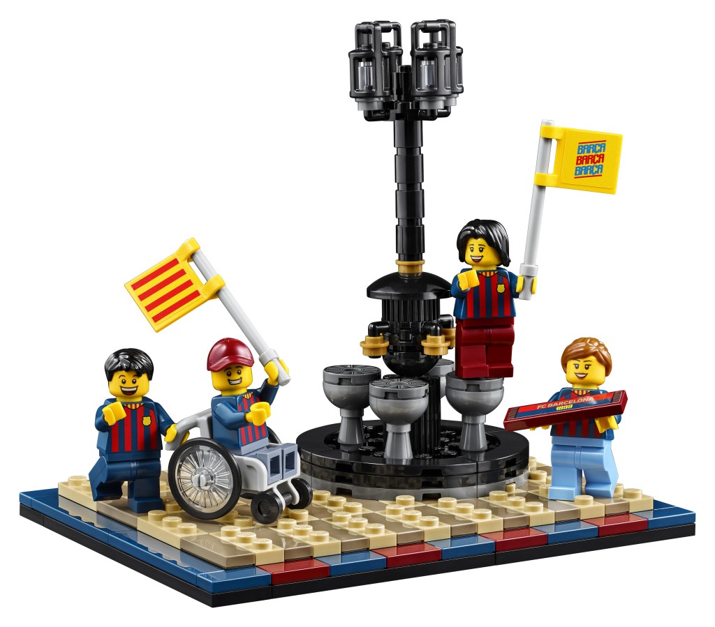 40485 FC Barcelona Celebration是以球隊勝利的象徵的卡納雷特斯噴泉為設計藍本。 40485 FC Barcelona Celebration是以球隊勝利的象徵的卡納雷特斯噴泉為設計藍本。