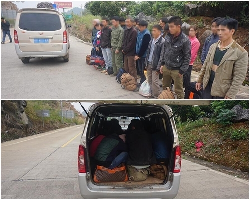 小小客貨車塞滿18人,排將起來變成一條「人龍」。網圖