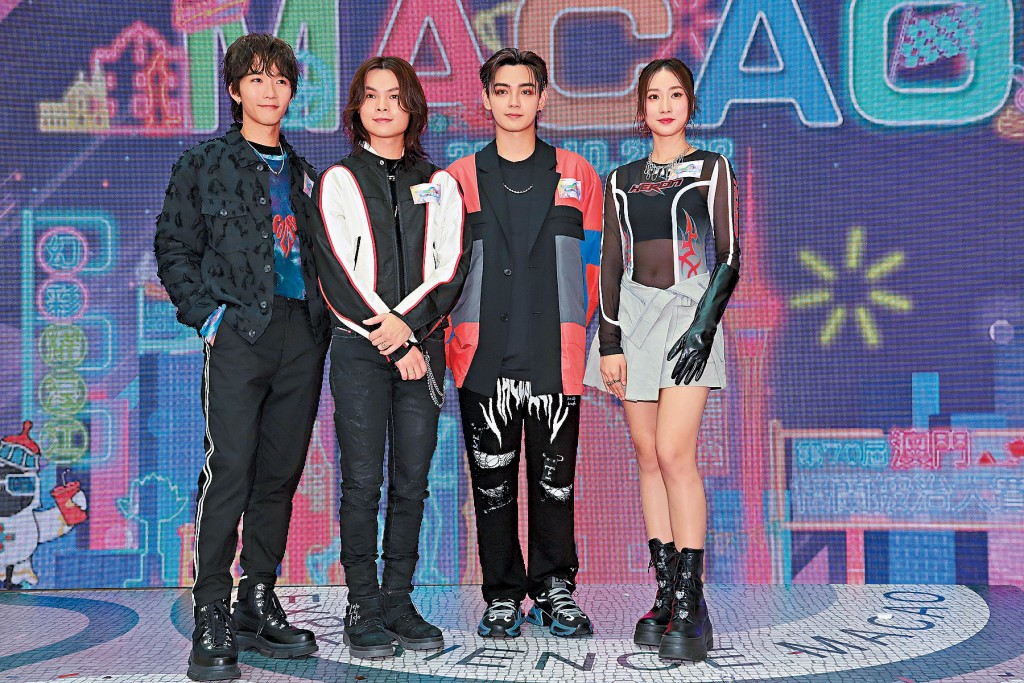 (左起)MIRROR的Alton、Tiger、P1X3L的歐鎮灝及「聲夢」的Yumi難得同台。